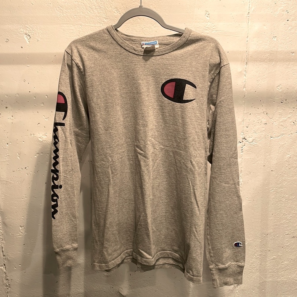Champion Mens long sleeve shirt Size M Gray
